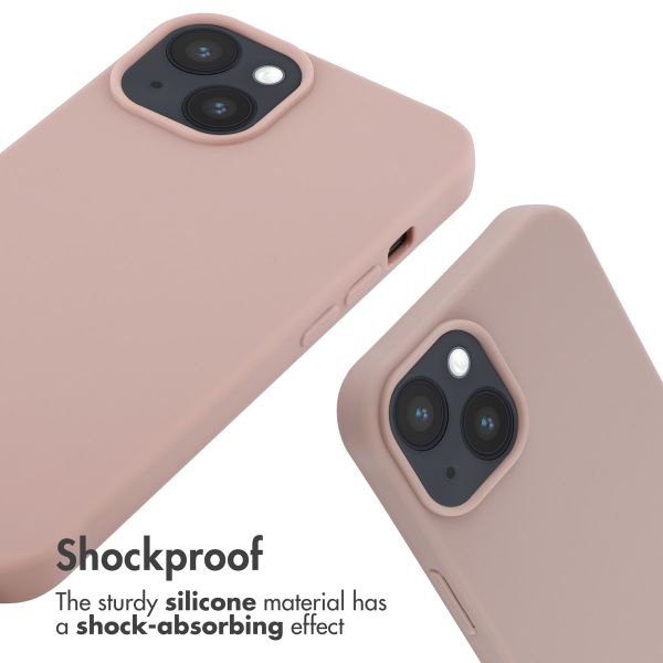 imoshion Silicone Case with Strap Apple iPhone 14 - Sand Pink