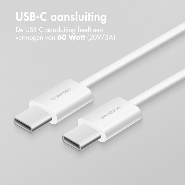 imoshion USB-C naar USB-C kabel - Braided - 1 meter - Wit