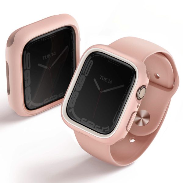 Uniq Moduo Apple Watch Case met uitwisselbare Bezel Apple Watch 4-9 / SE - 44/45 mm - Blush (Pink/White)