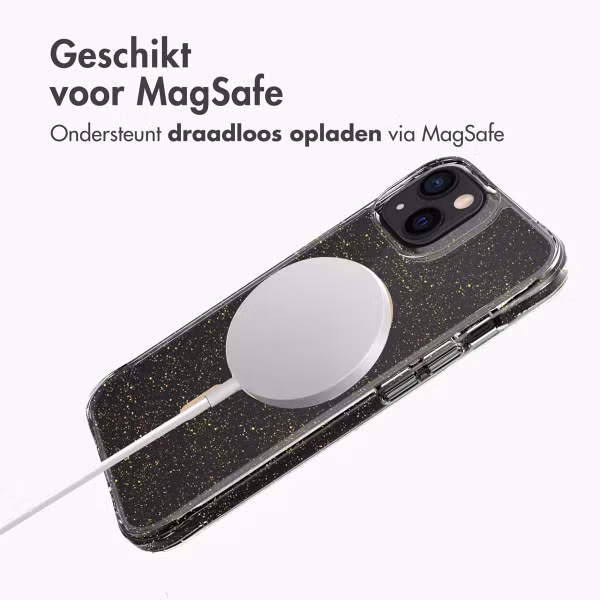 imoshion Clear Glitter Backcover met MagSafe Apple iPhone 13 - Goud