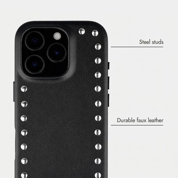 Selencia Studs Back Cover with MagSafe Apple iPhone 16 Pro - Velvet Black
