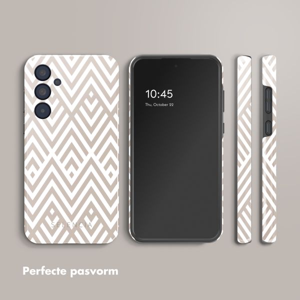 Selencia Vivid Tough Backcover Samsung Galaxy A35 - Beige Zigzag
