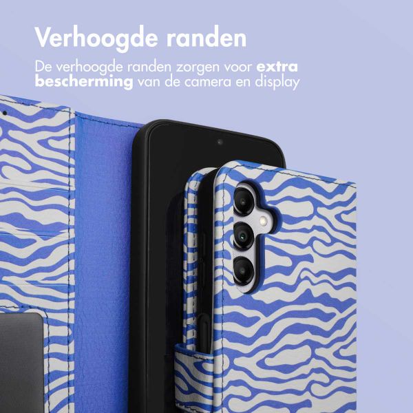 imoshion Design Bookcase Samsung Galaxy A14 (5G/4G) - White Blue Stripes