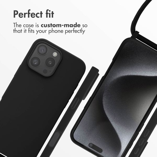 imoshion Silicone Case with Strap Apple iPhone 16 Pro Max - Black