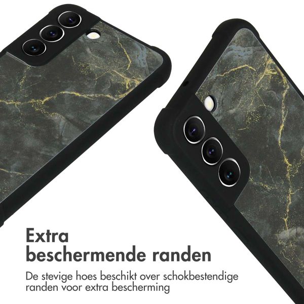 imoshion Design hoesje met koord Samsung Galaxy S22 - Black Marble