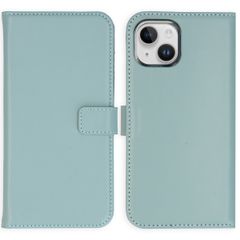 Selencia Echt Lederen Bookcase iPhone 15 - Air Blue