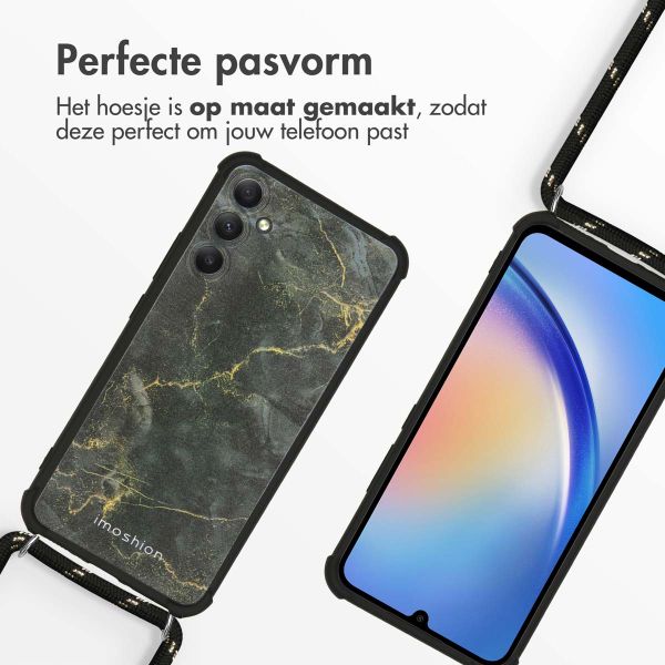 imoshion Design hoesje met koord Samsung Galaxy A34 (5G) - Black Marble