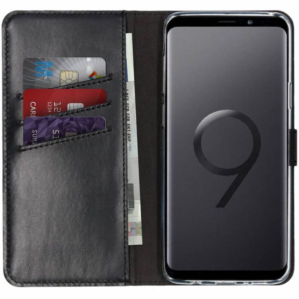 Selencia Echt Leren Bookcase Samsung Galaxy S9 Plus - Zwart