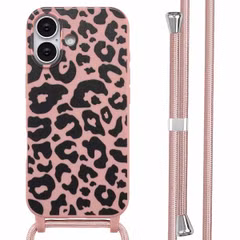 imoshion Siliconen design hoesje met koord Apple iPhone 17 - Animal Pink