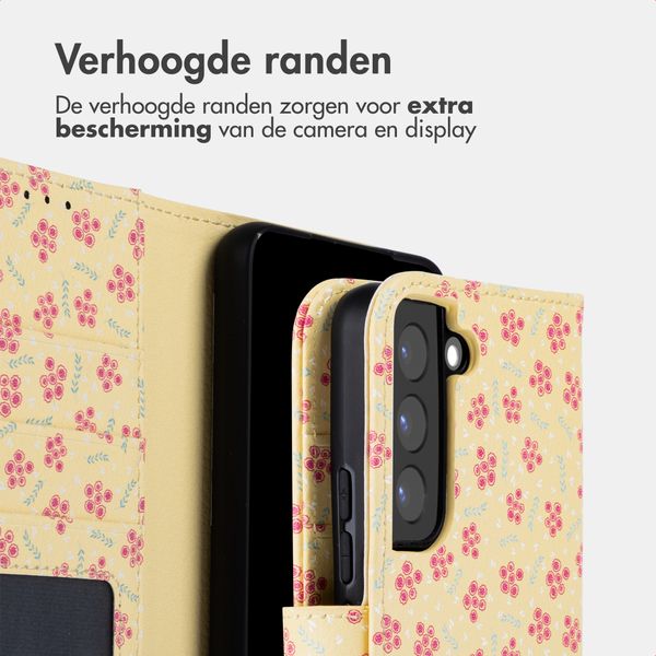 imoshion Design Bookcase Samsung Galaxy S22 - Sunny Yellow Petite Flowers
