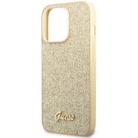 Guess Glitter Flakes Backcover Apple iPhone 14 Pro - Goud