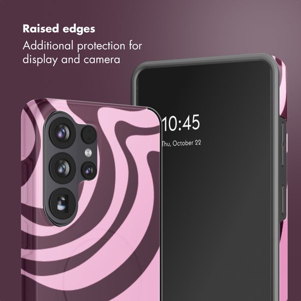 Selencia Vivid Back Cover with MagSafe Samsung Galaxy S26 Ultra - Wavy Swirl Pink Plum
