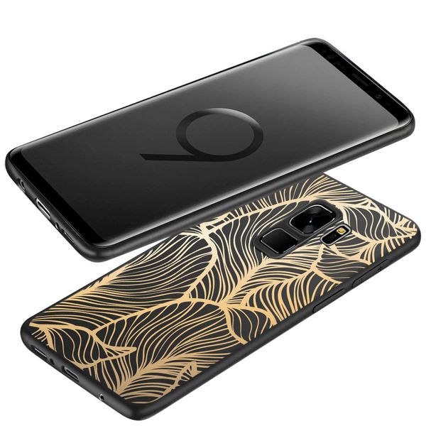 imoshion Design hoesje Samsung Galaxy S9 - Bladeren / Zwart