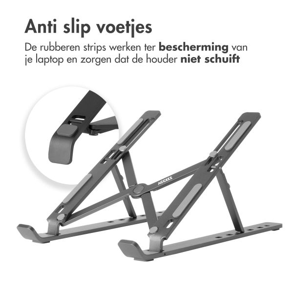 Accezz Laptop houder - Laptop standaard - Verstelbaar en opvouwbaar - Grijs