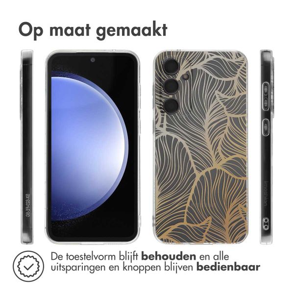 imoshion Design hoesje Samsung Galaxy S23 FE - Golden Leaves Transparant
