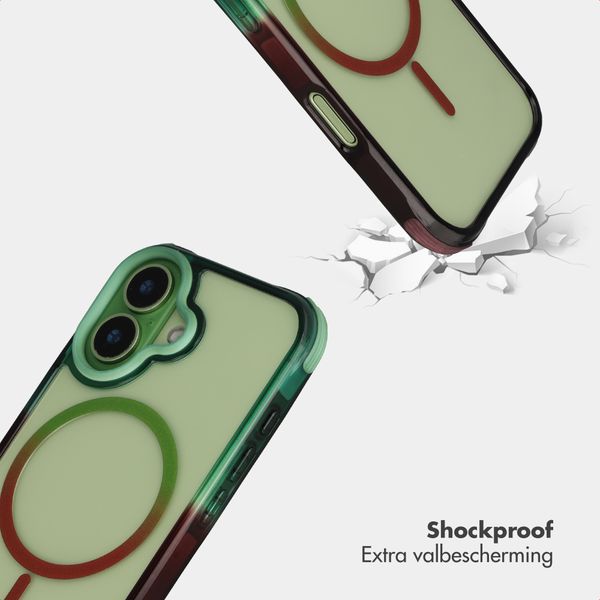 Selencia Gradient Backcover met MagSafe Apple iPhone 17 - Groen / Bruin