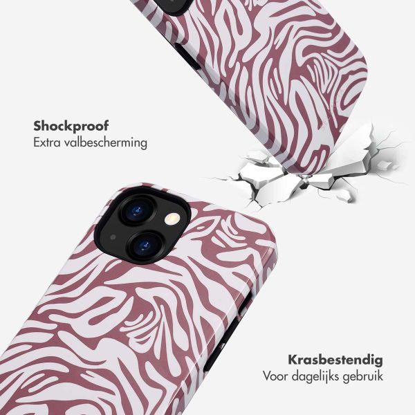 Selencia Vivid Tough Backcover iPhone 13 - Trippy Swirl Dark Rose