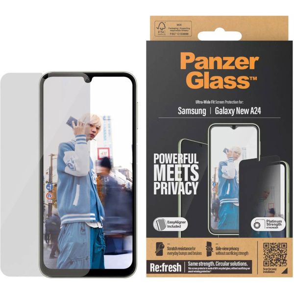 PanzerGlass Privacy Ultra-Wide Fit Anti-Bacterial Screenprotector incl. applicator Samsung Galaxy A25 (5G)