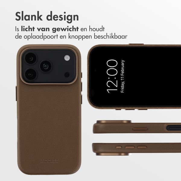 Accezz MagSafe Leather Backcover Apple iPhone 18 Pro Max / 17 Pro Max - Coffee Brown