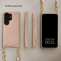 Selencia Nova Telefoonhoes met Koord en Pashouder Samsung Galaxy S26 Ultra - Dusty Rose
