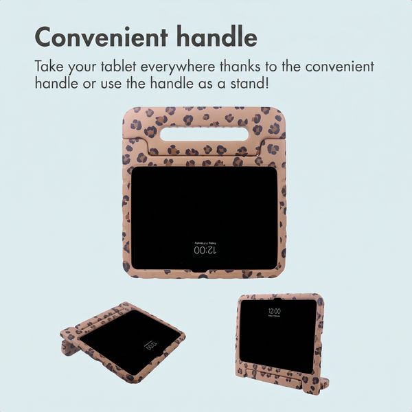 imoshion Kidsproof Design Back Cover with Handle Apple iPad 11 (2025) 11 inch A16 / iPad 10 (2022) 10.9 inch - Leopard Print