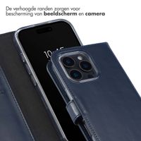 Selencia Echt Leren Bookcase Apple iPhone 16 Pro Max - Blauw