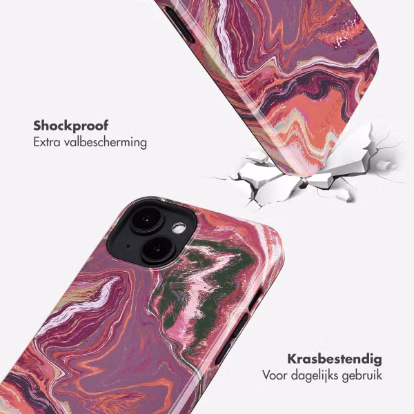 Selencia Vivid Backcover met MagSafe Apple iPhone 14 - Marble Purple