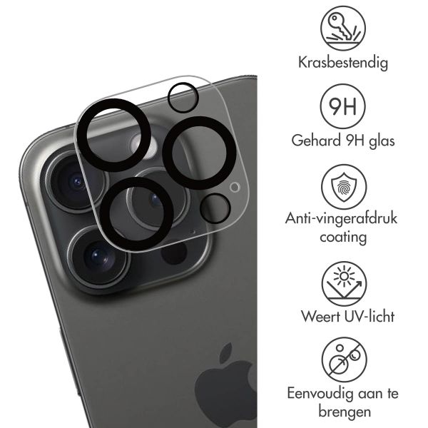 imoshion Camera Protector Glas 2 Pack Apple iPhone 16 Pro / 16 Pro Max - Zwart