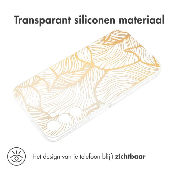 imoshion Design hoesje Samsung Galaxy A25 (5G) - Golden Leaves Transparant