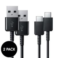 Samsung 2 x USB-C naar USB kabel Samsung Galaxy S21 FE - 1,5 meter - Zwart