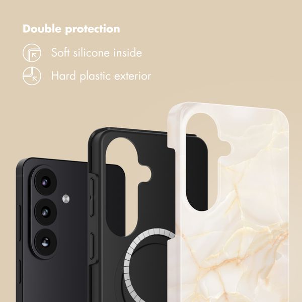 Selencia Vivid Back Cover with MagSafe Samsung Galaxy S26 - Golden Beige Marble