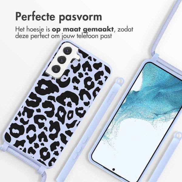 imoshion Siliconen design hoesje met koord Samsung Galaxy S22 Plus - Animal Lila