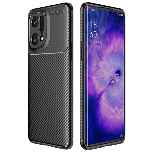 imoshion Carbon Softcase Backcover Oppo Find X5 Pro - Zwart