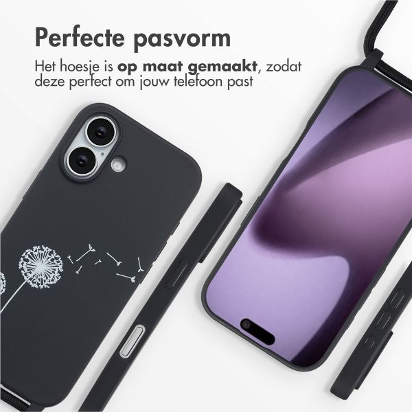 imoshion Siliconen design hoesje met koord Apple iPhone 17 - Dandelion Black