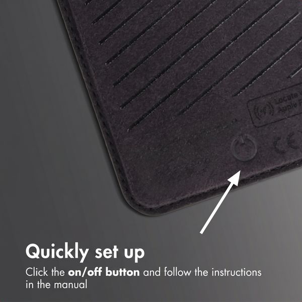 Accezz Magnetic Leather Card Holder - Compatible with Apple Find My - Onyx Black