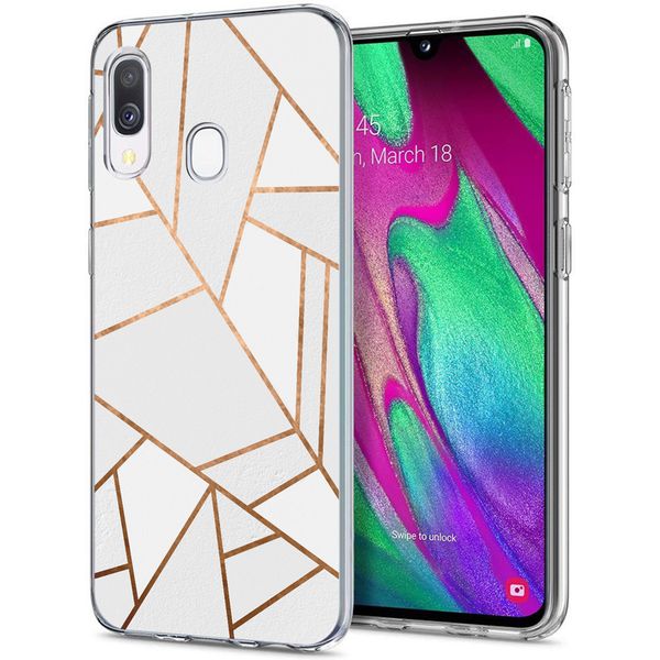 imoshion Design hoesje Samsung Galaxy A20e - Grafisch Koper / Wit