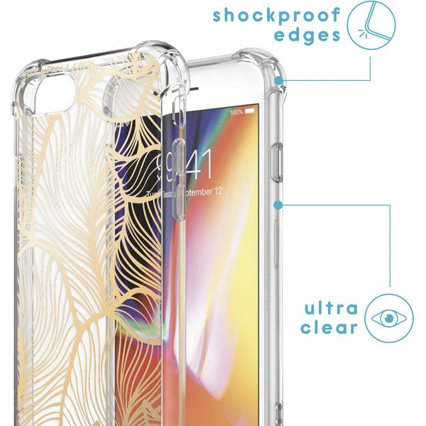 imoshion Design hoesje met koord iPhone SE (2022 / 2020) / 8 / 7 - Bladeren - Goud