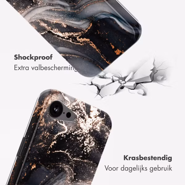 Selencia Vivid Backcover met MagSafe Apple iPhone 16e - Chic Marble Black