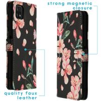 imoshion Design Softcase Bookcase Galaxy A22 (5G) - Blossom Black