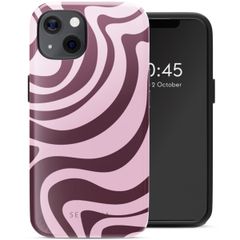 Selencia Vivid Backcover met MagSafe Apple iPhone 13 - Wavy Swirl Pink Plum