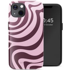 Selencia Vivid Backcover met MagSafe iPhone 13 - Wavy Swirl Pink Plum