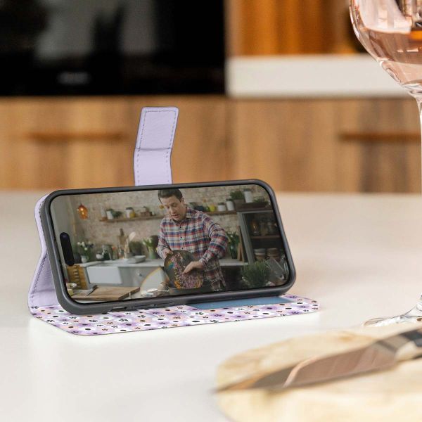 imoshion Design Bookcase Apple iPhone 12 (Pro) - Purple Flowers