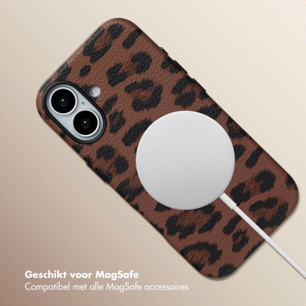 Selencia Sabi Backcover Panterprint met MagSafe Apple iPhone 17 - Mocha Brown