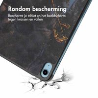 imoshion Design Trifold Bookcase Apple iPad 11 (2025) 11 inch A16 / iPad 10 (2022) 10.9 inch - Black Marble