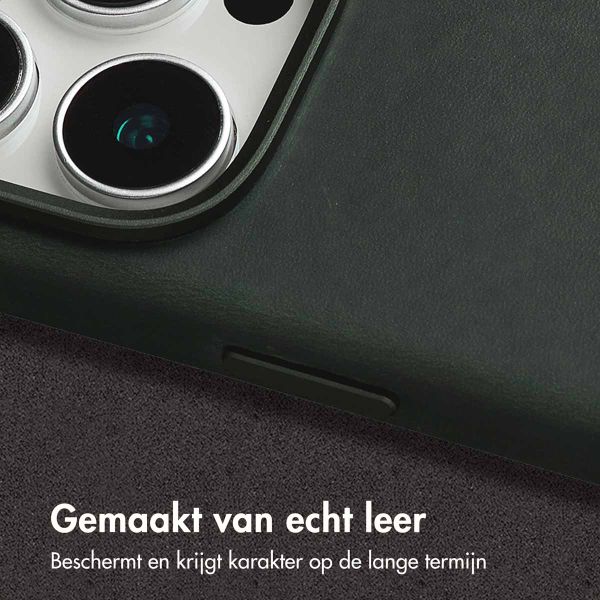 Accezz Vintage Leather Magsafe Backcover Apple iPhone 16 Pro Max - Smokey Green