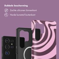 Selencia Vivid Backcover met MagSafe Samsung Galaxy S25 Ultra - Wavy Swirl Pink Plum