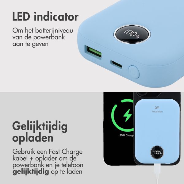 imoshion MagSafe Powerbank 10.000 mAh - Draadloze powerbank - Quick Charge en Power Delivery - Sky Blue