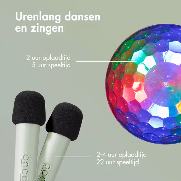 imoshion Sing & Shine Karaoke set - Speaker en 2 microfoons - Mintgreen