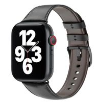 WiWu Vintage lederen band Apple Watch Series 1 t/m 9 / SE (38/40/41 mm) | Series 10 / 11 (42 mm) - Zwart