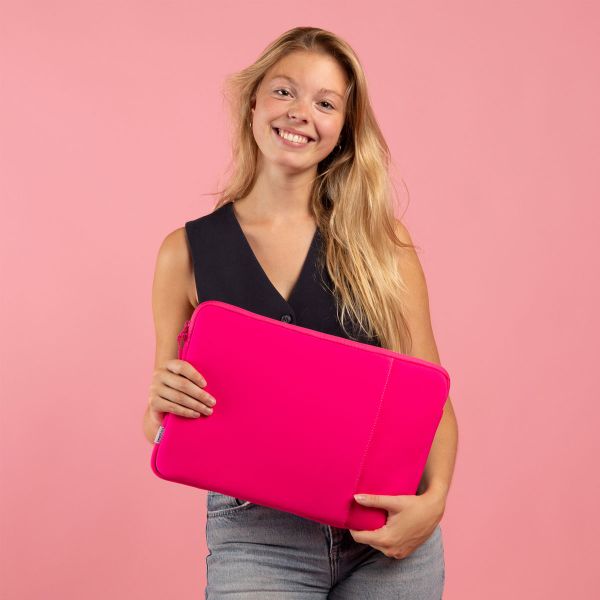 imoshion Laptop hoes 15-16 inch - Laptopsleeve met vak - Hot Pink